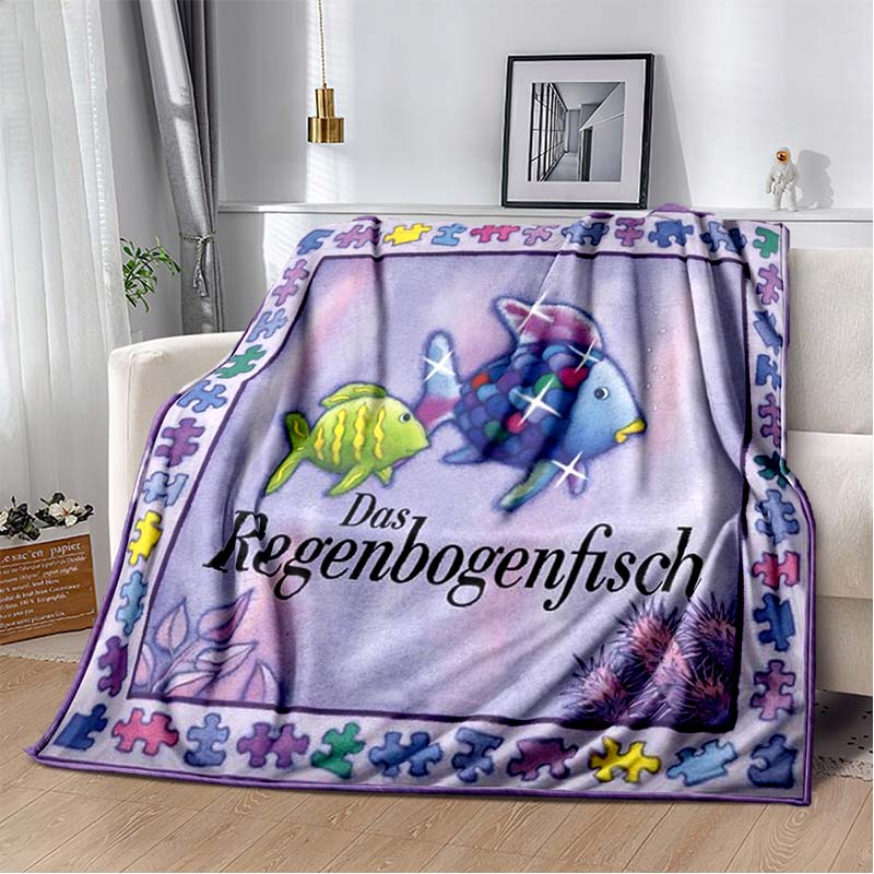 Der Regenbogenfisch Blanket,Soft and Warm,Suitable for All Seasons,A Precious Gift for Sons,Daughters, Family,and Friends.