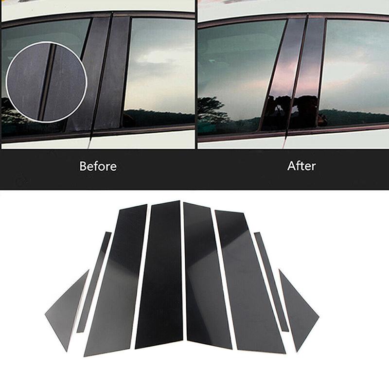 8 шт. глянцевые черные наклейки на стойки автомобиля, пригодные для Mazda 3 Axela 2019-2023