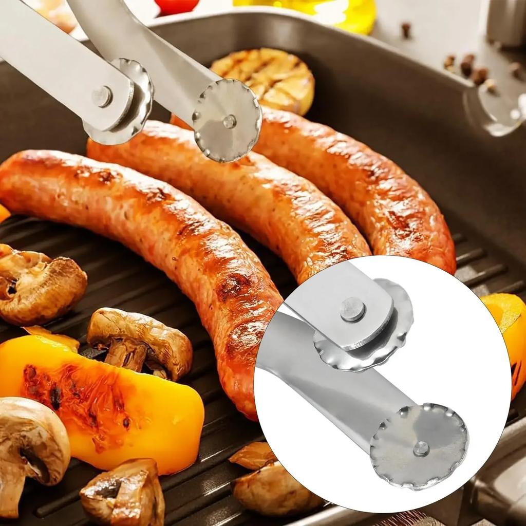 Щипцы для переворачивания колбасок, щипцы для переворачивания колбасок, термостойкий металлический зажим для барбекю, многоцелевые щипцы для гриля