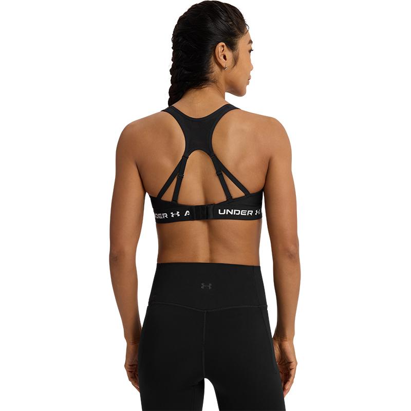 Under Armour Спортивный бюстгальтер HeatGear, мягкий, удобный, с принтом букв, женское нижнее белье, черный 1387231-001