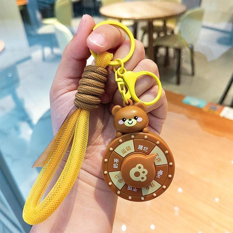 Adorable Silicone Cartoon Keychain With Rotating Charm Cute Gifts For All Occasions