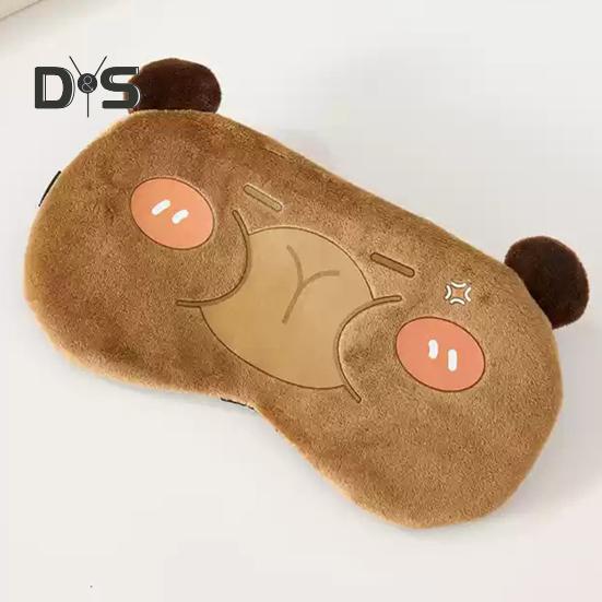 Капибара светонепроницаемый чехол для глаз с эластичной лентой плюшевый мультяшный зверь компресс на глаза для мужчин и женщин путешествия сон затемняющий чехол для глаз