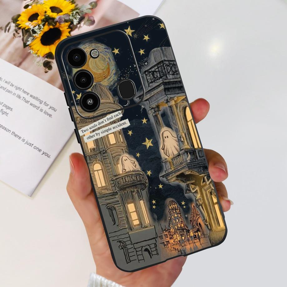For Tecno Spark 8c spark8 Phone Case Spark GO 2022 Back Cover Matte Soft TPU Silicone Bumper Child Fashion Cartoon Pattern Funda