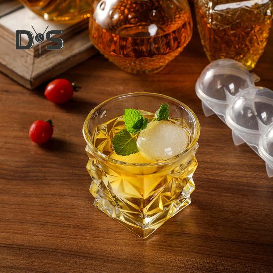 4 шт. Круглая форма для приготовления ледяных шариков с крышкой, легко заполняемая и вынимаемая, формы для коктейлей, напитков, медленно тающие ледяные сферы для виски, воды, сока