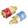 2pcs R134A High Low Pressure Straight Quick Coupler Connector Car A C Refrigerant Adapter