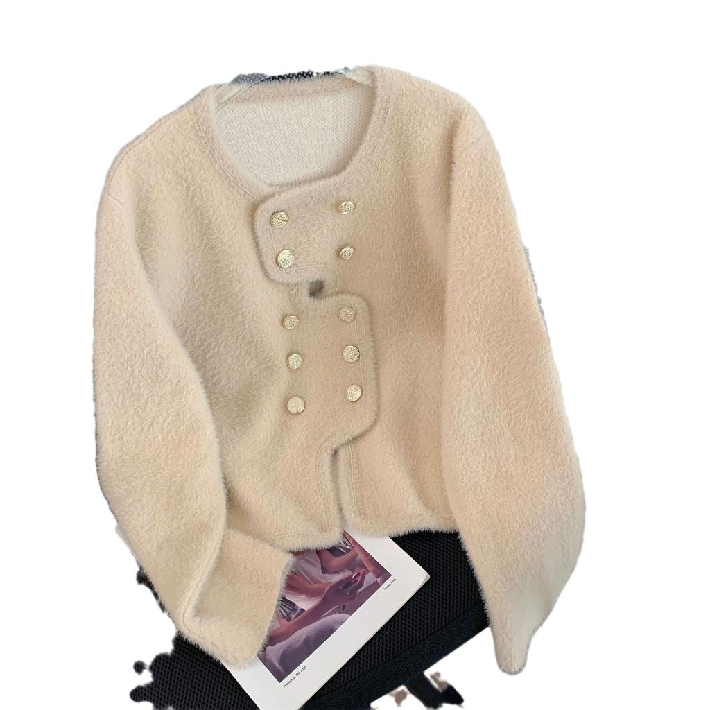 Fall and Winter Women's Fashion Versatile Knit Sweater Double-breasted Small Fragrant Wind Knitted Cardigan
