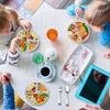 Reusable Portion Control Plate Unbreakable 3 Compartment Food Tray Divided Dinner Plates  Kids