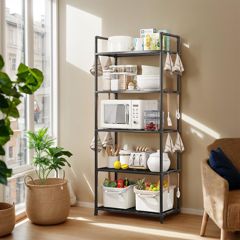 5 Tier Storage Shelves Heavy Duty Storage Rack 66 Lbs Capacity Storage Shelf for Kitchen Pantry Closet Bathroom Laundry Garage