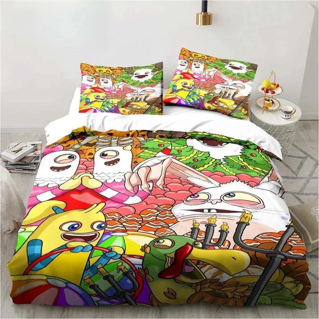 3D Print My Game Singing Monsters Bedding Sets Comforter Quilt Bed Cover Duvet Cover Pillow Case Sets Kids Adult Size