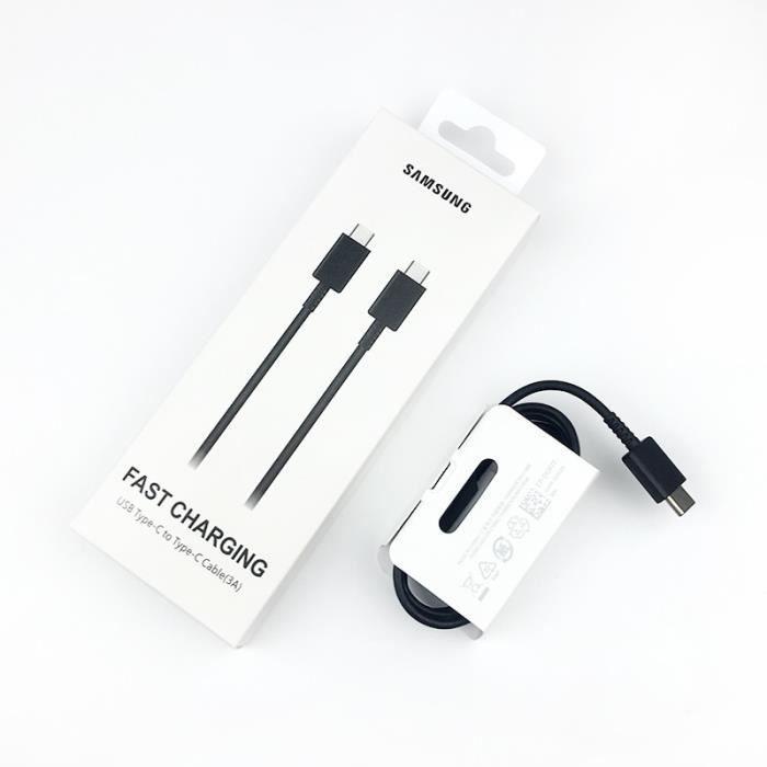 Chargeurs,Samsung S20 Chargeur Super Rapide Original 25W Adaptateur De Charge Rapide Type C À Type C Câble - Type Black Cable Box