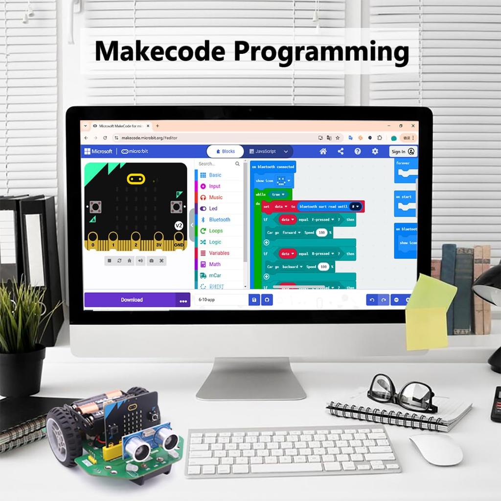 SIYEENOVE Умная машина-робот для Microbit V2 Набор для начинающих для умного кодирования, робот-машина, для студентов, начинающих, обучение программированию, STEM-образование с пультом дистанционного управления