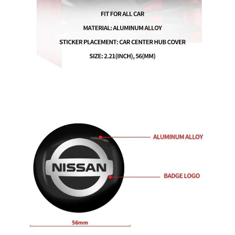 4pcs 56mm Car Wheel Center Decal Hub Sticker For Nissan X-trail Qashqai Note Juke Leaf Sentra Patrol Car Styling