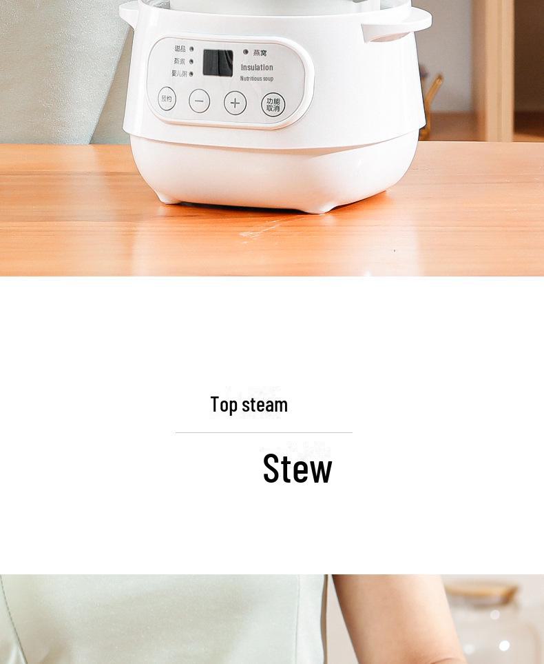 Мини-электрическая кастрюля «Птичье гнездо» - Водонепроницаемая керамика, Здоровое тушение, Маленькая бытовая техника, Подарок