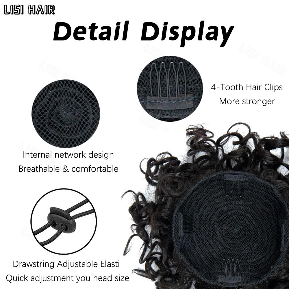 MERISIHAIR Грязный пучок для волос, эластичный шнурок, свободный большой вьющийся короткий пучок, синтетический хвостик, наращивание волос, пучок для женщин, ежедневное использование