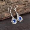 Серьги ручной работы с драгоценными камнями танзанит, серьги из цельного серебра 925 пробы, антикварные ювелирные изделия, серьги для подарка на помолвку