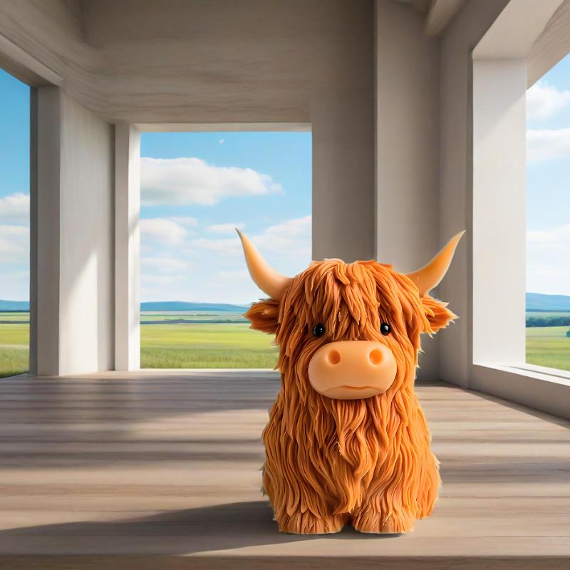 1pcs Animal Shaped Reusable Mold for DIY Handmade Candles Highland Cow Silicone Candle Mold Plaster & Resin Crafts