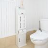 Toilet Rack Toilet Paper Storage Large Capacity Shelf Rack Toilet Width X Depth 21 X Height Cm Assembly Required White Wood Grain 28.5 120.5