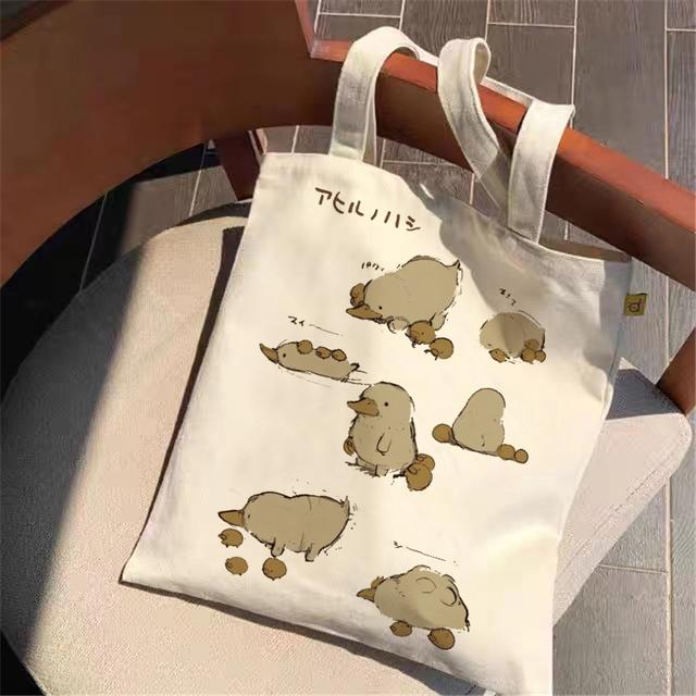 Ladies Fashion Trend Shopping Bags Printed Kawaii Bags Harajuku Shopping Canvas Shopping Bags Girls Handbags Handbags Shoulder L