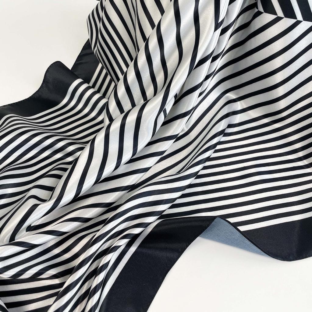 Fashion Ladies Silk Scarf Large Square Scarf 90cm Back Print Turban New Silk Satin Shawl Ladies Scarf