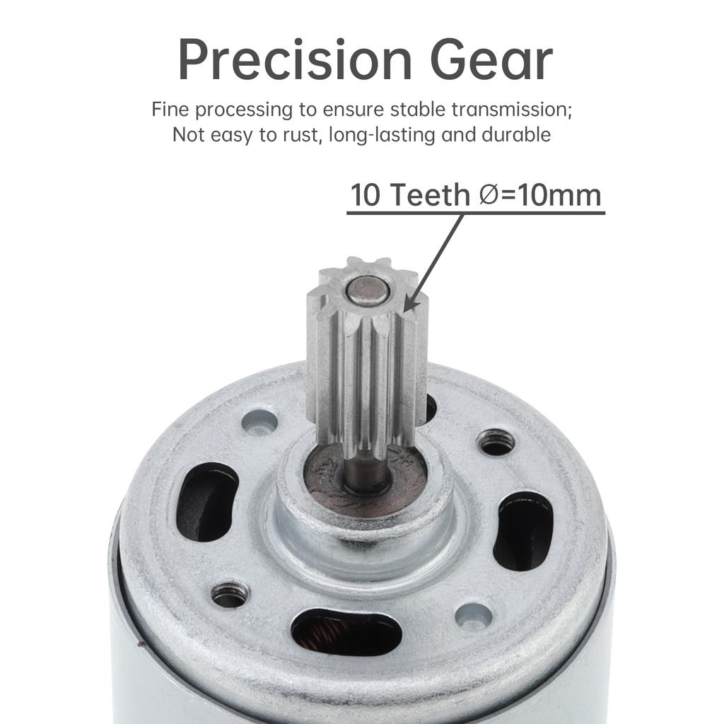 RS550 24V 25000RPM High Speed DC Motor 10 Teeth Gear 10x13mm Electric Ride On Vehicle Upgrade Replacement