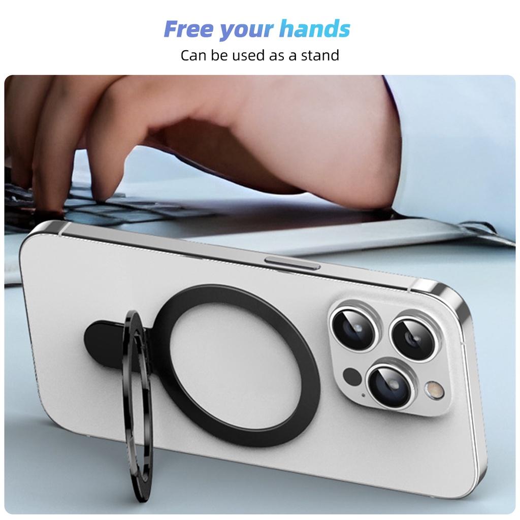 FONKEN Магнитное кольцо-наклейка-держатель мобильного телефона для Magsafe iPhone 14 13 Pro Max, металлическая пластина с беспроводной зарядкой, складной магнитный кронштейн