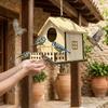Hanging Bird Breeding Box Bird Cage Bird Feeder House Wood Bird House  Backyard Home