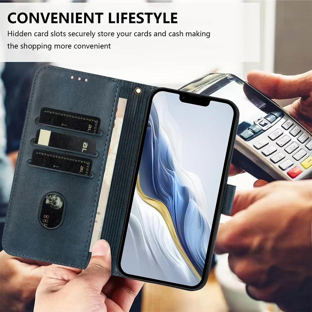 Ретро Кожаный Чехол-Кошелек для Телефона Для Infinix Note 50 Zero 40 40X Hot 50i 40i GT 20 Pro Smart 9 8 Plus 7 HD Cover-Подставка Слот для Карт