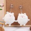 Squeaky Little White Dog Plush Pendant Samoyed Puppy Keychain Soft Stuffed Doll Car Key Ring Backpack Bag Decor Gift