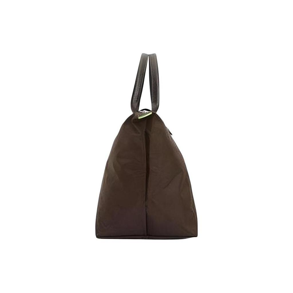 Longchamp Le Pliage Green Логотип Контрастный Дизайн Нейлон Сумка-пельмень Средняя Женские Сумки-тоут Мокко-Коричневый 1623919002