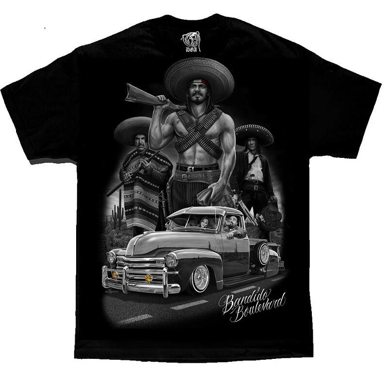 DGA Bandido Boulevard Мексика Городские ковбои Вне закона Low Rider Взрослая мужская футболка Унисекс футболка