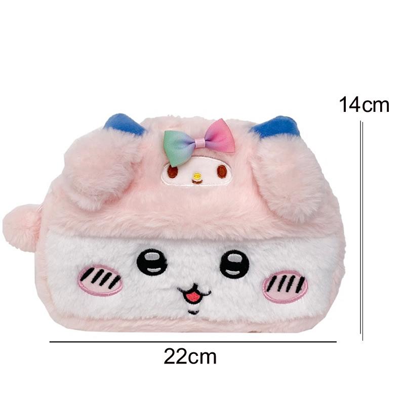 Cute Cartoon Chiikawa Plush Storage Bag Fit Kawaii Large Capacity Beauty Toiletry Makeup Pencil Casegirl Heart Birthday Gift