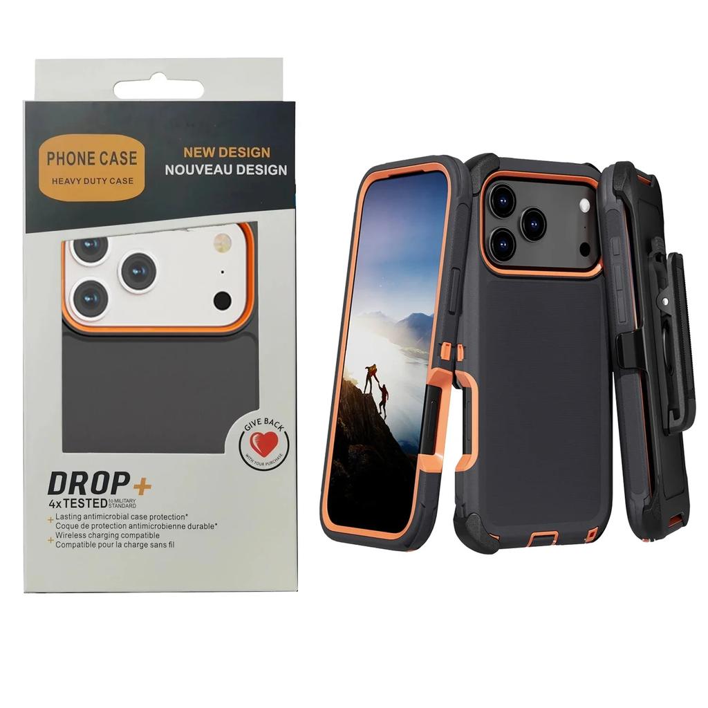 3-в-1 Защитный Броневой Чехол Военного Класса Ударопрочный для IPhone 17 Pro Max Air 16 E 15 14 Plus 13 12 11 OTTBOX Прочный Броневой Защитный Чехол