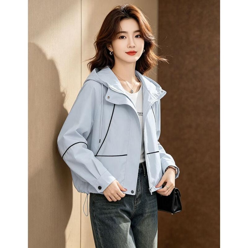 D.F.DEAR Hooded Color-Block Casual Jacket
