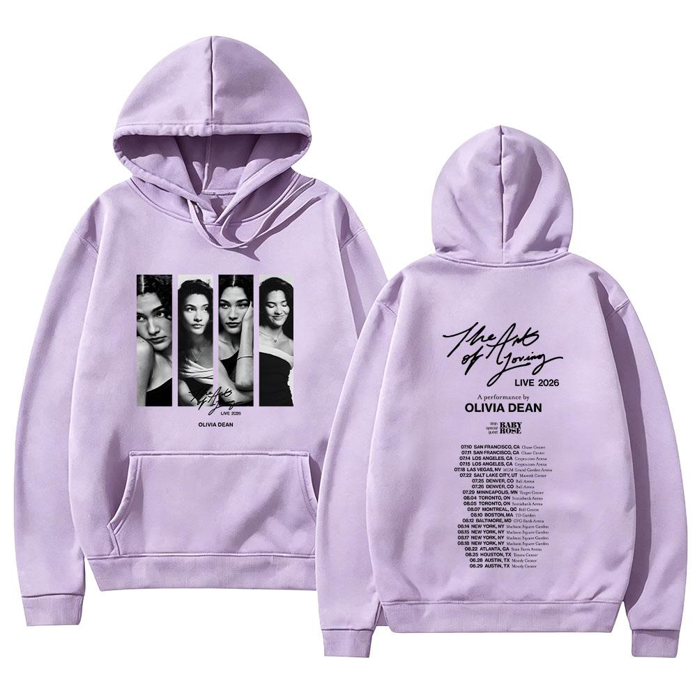 Olivia Dean The Art of Loving LIVE 2026 New Tour Dates Hoodies Y2K Aesthetic Print Pullovers Women Men Fashion Casual Sweatshirt