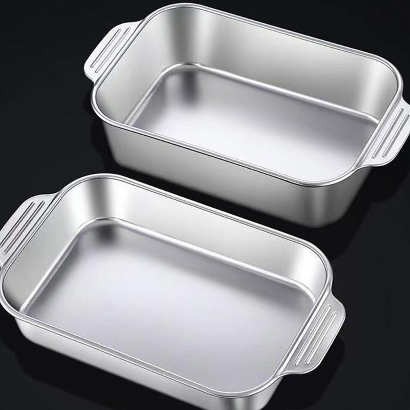 Large Capacity Tray Roasting Tray Roasting Plate Kitchen Bakewares StainIess Steel Material Suitable for Outdoor Picnics