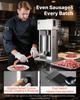 Electric Sausage Stuffer, 22 LBS / 10 L Vertical Meat Stuffer, Stepless Speed Control and Foot Pedal, Stainless Steel Heavy Duty Sausage Filler with 4
