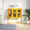 VidaXL Buffet jaune moutarde 100,5x39x107 cm acier laminé à froid, meuble de rangement, meuble de rangement de cuisine, 853407