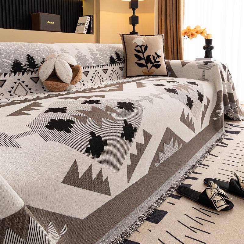 Шенилл Этнический стиль Чехол для дивана Коврики для дивана Стеганое одеяло Полное покрытие Нескользящий Защитник дивана Универсальное Одеяло для дивана Кемпинговое одеяло