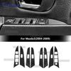 For Mazda 3 BK 2004 2005 2006 2007 2008 2009 Window Control Panel Trim LHD RHD Real Soft Carbon Fiber Sticker Car Accessories