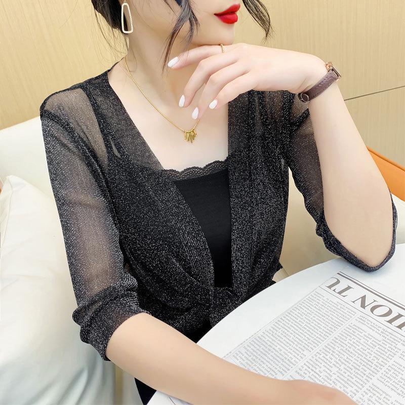 Легкая летняя шаль: Стильный короткий кардиган из сетчатой пряжи, идеально подходит для платьев