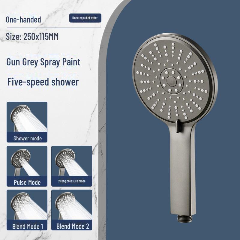 Ручной душ под давлением: Пятискоростной тропический душ высокого давления со смесителем для ванны.