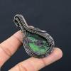 Ruby Zoisite Gemstone Pure Copper Wire Wrapped Handmade Pendant Jewelry For New Year Gift