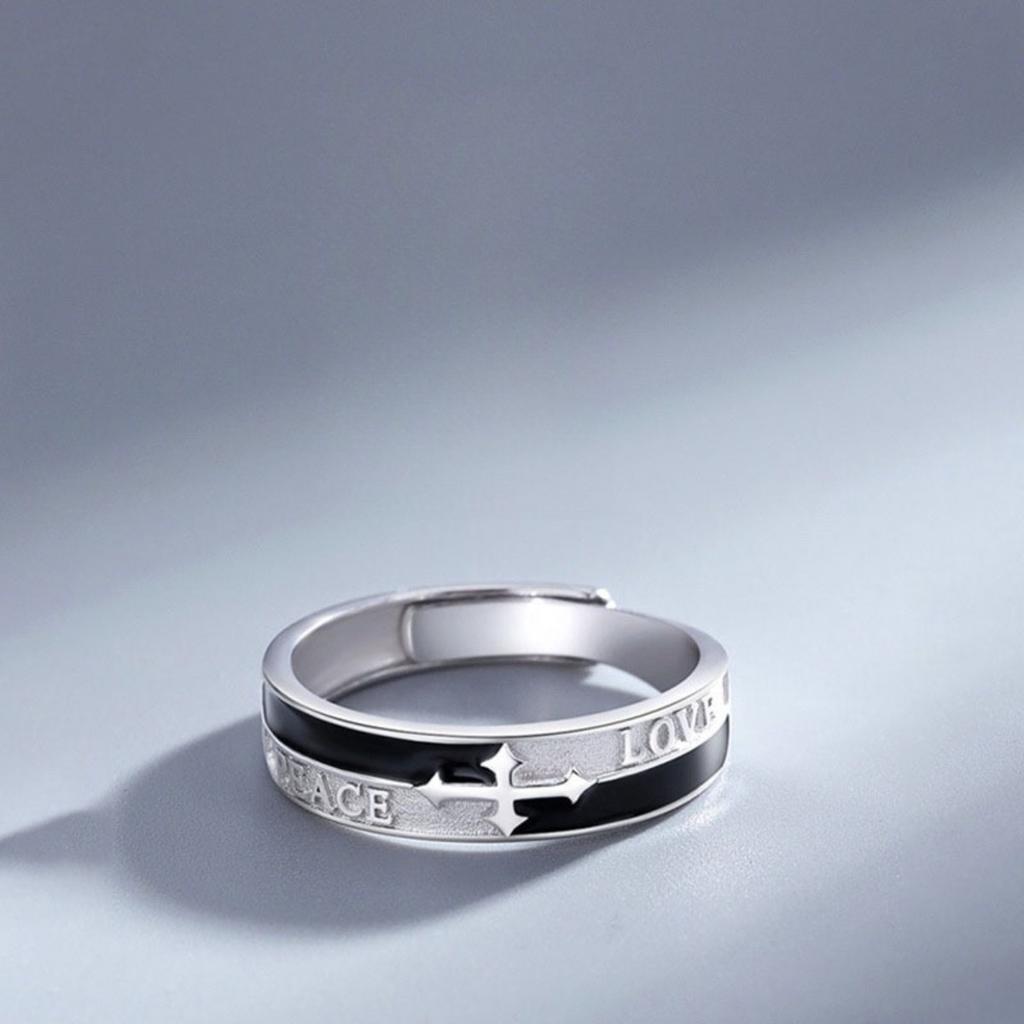 Adjustable Cross Ring, Stainless Steel Punk Jewelry for Women Men, Comfort Fit Daily Wear Gift Idea