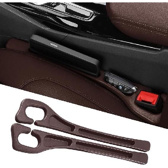 Car Seat Gap Filler 2-Pack, Universal Car Seat Gap Filler Organizer, Seat Gap Plug – Fills Gap Between Seat & Console (Black)