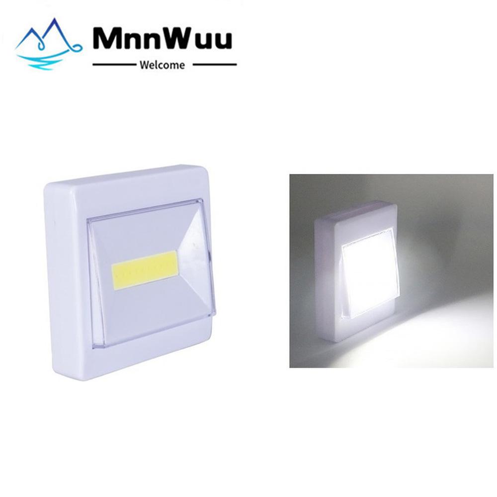 Led Super Bright COB Switch Night Light Battery Operated LED Wall Lamp Wireless Closet Under Cabinet Lights For Kitchen Room Stairs