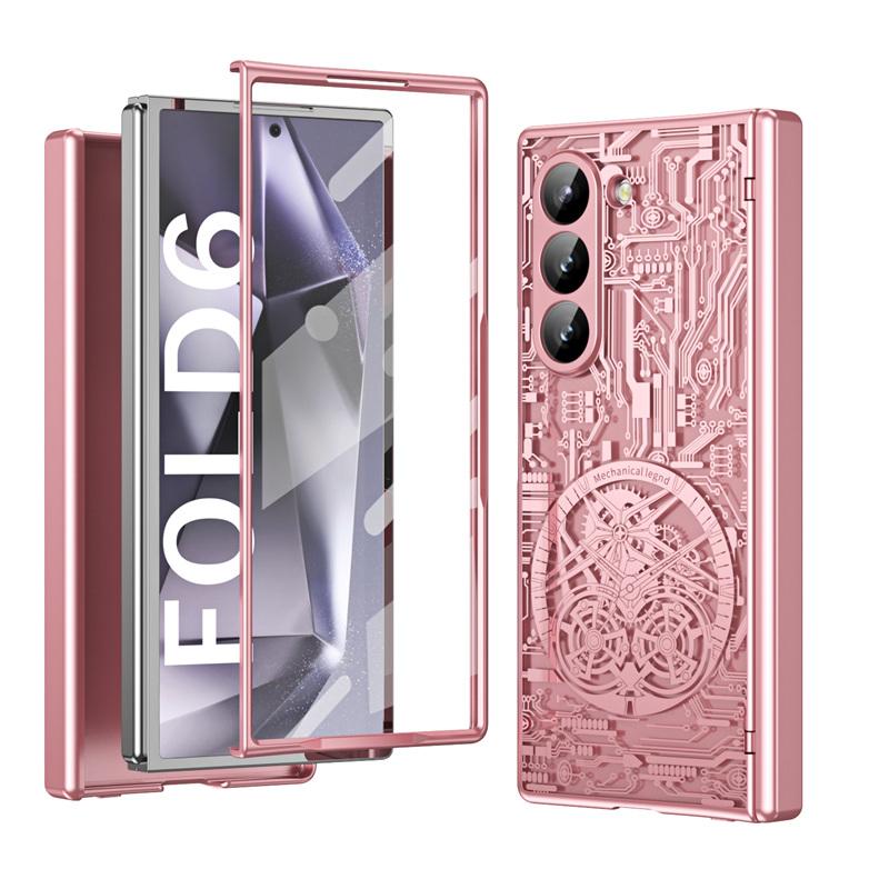 Для Samsung Galaxy Z Fold8 Ultra 7 6 5 4 3 2 Механическая Легенда Покрытие ПК Шарнир Покрытие Всего Тела Прочный Чехол С Закаленным Стеклом