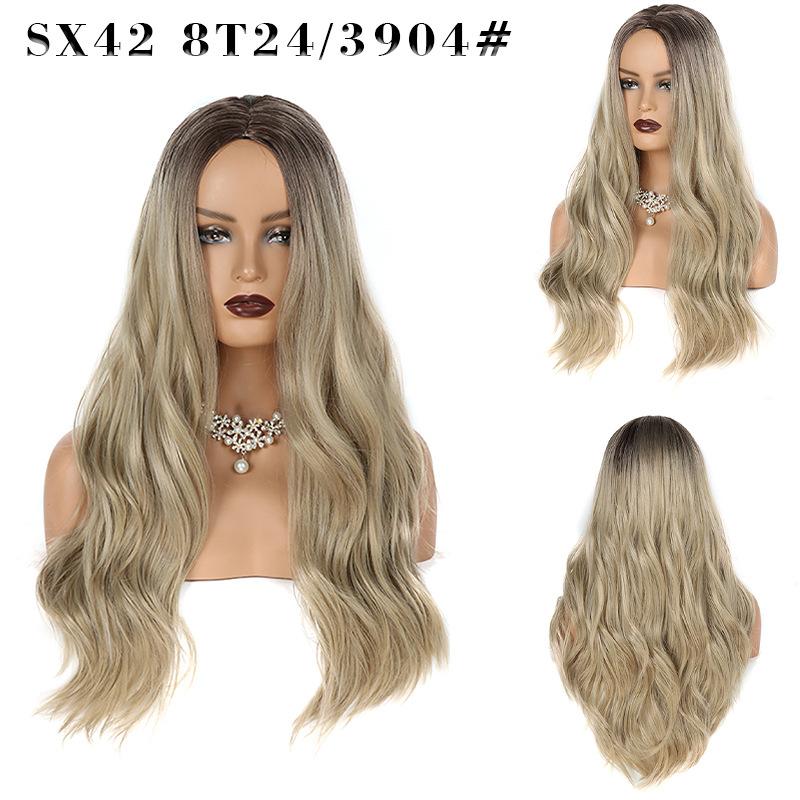 LISI HAIR Женский модный длинный волнистый парик без челки, натуральный парик из синтетического волокна с волнами воды для женщин