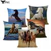 Наволочки с принтом лошадей Домашний декор Чехлы для подушек с животными Подушки для дивана, сиденья кресла, декоративные подушки Льняная наволочка Автомобильные аксессуары