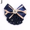 Women Satin Hair Clip With Net Bun Cover Bow Barrette Snood Hairnet Accessory