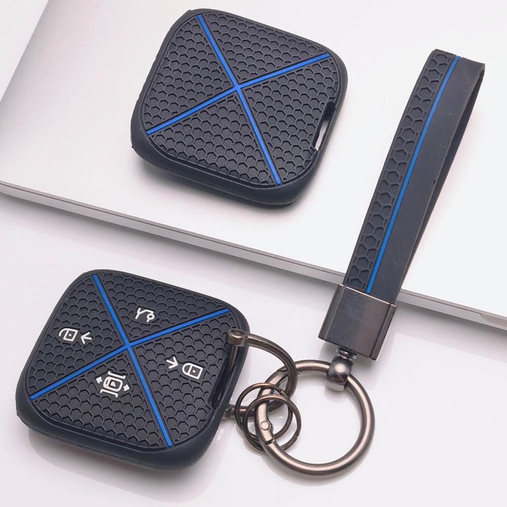 Силиконовый чехол для смарт-ключа Zeekr Zeekr 001 Zeekr 009 Zeekr X Zeekr 007 с брелоком, сотовая текстура, защита от царапин, для умного дистанционного ключа